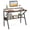 Brown, variant on Costway Home Office Desk with Monitor Stand, Open Shelf & Metal Frame, Earphone Hook White