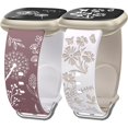 thumbnail image 1 of Wearlizer 2 Packs Compatible with Fitbit Versa 4 Bands/Versa 3 Bands/Sense 2 Bands/Sense Bands for Women, Pretty Two-tone Floral Engraved Silicone Straps, Cute Flower Pattern Sport Wristband Bracelets, 1 of 6