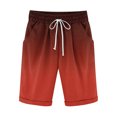 thumbnail image 1 of Plebaso Men's Stylish Shorts Gradient Color Summer Beach Shorts Drawstring Casual Knee Length Shorts, 1 of 3