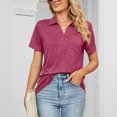 thumbnail image 2 of Birdeem T-Shirt à Manches Courtes Uni Col Mode pour Femmes Blouse Ample, 2 of 7