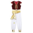 thumbnail image 3 of Yruioon Enfants Princesse Arabe Rats de Rue Déguisement Gilet en Velours avec Pantalon Sarouel de Danse Rouge Foncé 4, 3 of 7
