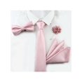 thumbnail image 1 of 4pcs/Set Men's Fashion Business Style High Density Glossy Necktie & Bowtie & Handkerchief & Brooch Set, Suitable For Gift, Wedding, Party And Daily Use, 1 of 3