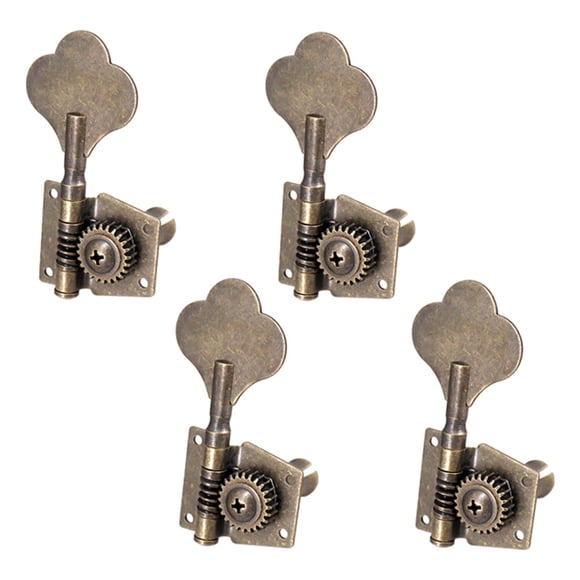 VONKY 4 Pieces Opened Electric Bass Tuning Pegs for Ukulele Electric Guitar 4R Bronze 82mm-88mm