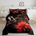 thumbnail image 2 of YST Bird Comforter Set Sparrow Bedding Floral Decor Red Flowers Bedding Comforter Sets Full with 2 Pillowcases, 2 of 6