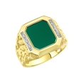 thumbnail image 3 of RYLOS Men's Rings 14K White Gold Ring With Diamonds and GREEN QUARTZ Set in Designer Nugget Style Rings For Men Size 13, 3 of 8