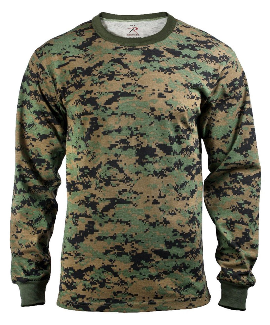 Rothco Long Sleeve Digital Camo T-Shirts - Woodland Digital Camo, Large