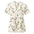 thumbnail image 4 of XZNGL T-Shirts d'Été pour Femmes Femmes Été Col Rond Imprimé Floral T-Shirts en Dentelle Blouses Confortables pour Femme Hauts Femmes T-Shirts Été T-Shirts pour Femmes pour l'Été Hauts et Blouses pour Femmes Été, 4 of 7
