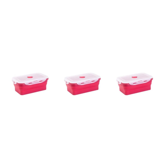 Thinsony Gel de Silice Léger et Compact pour Conservation Scellée en Déplacement Boîte à Lunch pour Micro-Ondes Boîte à Lunch en Silicone Rouge 1200 ml Ensemble de 3