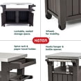 thumbnail image 3 of Keter Unity XL Outdoor Kitchen Rolling Bar Cart with Storage Cabinet, Brown, 3 of 11