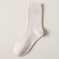 thumbnail image 1 of Solid Color Vertical Strip Socks Mid Tube Socks Classic Casual Comfort Cotton Socks, 1 of 3