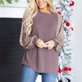 thumbnail image 1 of Mikilon Woman O Neck Long Sleeve T Shirt Autumn Sequins Blouse Tops Sweatshirt, 1 of 9