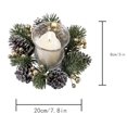 thumbnail image 3 of TIELUTT Christmas Scented Candle Candlestick Wreath Tabletop Home Decoration Lighted Outdoor Christmas Wreath Lit Outdoor Wreath Fall Wreath 22 Inches Large Battery Operated Christmas Wreath Boxwood, 3 of 6