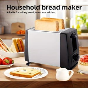 250+ Vkusnie toaster oven compatible for bread, English Muffins, Waffles with Auto Shut-Off, Wide Slot, Removable Crumb Tray, Defrost/Reheat Functions, Dual Elements & Knob Control ,110V