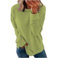 thumbnail image 2 of Meichang Chandails à Col Rond pour Femmes Décontractés à Manches Longues Chandails à Enfiler Hauts Unis Coupe Ample Printemps Hiver Chandail en Molleton en Liquidation, 2 of 6