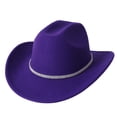 thumbnail image 4 of Men's And Women's Woolen Hats Western Cowboy Top Hat Three Of Rhinestones, 4 of 4