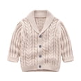 thumbnail image 2 of Posijego Cardigans for Baby Boys Cable Knit Open Front Sweater Toddler Little Boys Button up Cardigan Jacket, 2 of 3