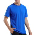 thumbnail image 1 of BOBOGOJP Chemises Classiques à Manches Courtes pour Hommes T-Shirts Doux à Manches Courtes Col Rond Classique Tee-Shirt Basique Décontracté (Bleu,TTG), 1 of 5