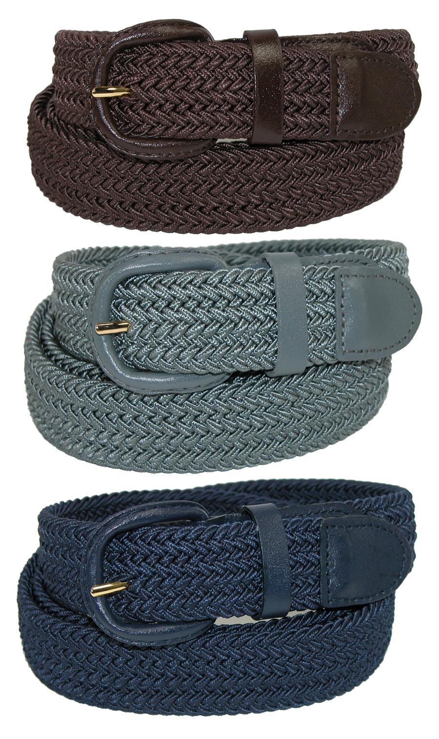 CTM® Ceinture Tressée Élastique Extensible (Lot de 3 Couleurs) (pour Hommes)