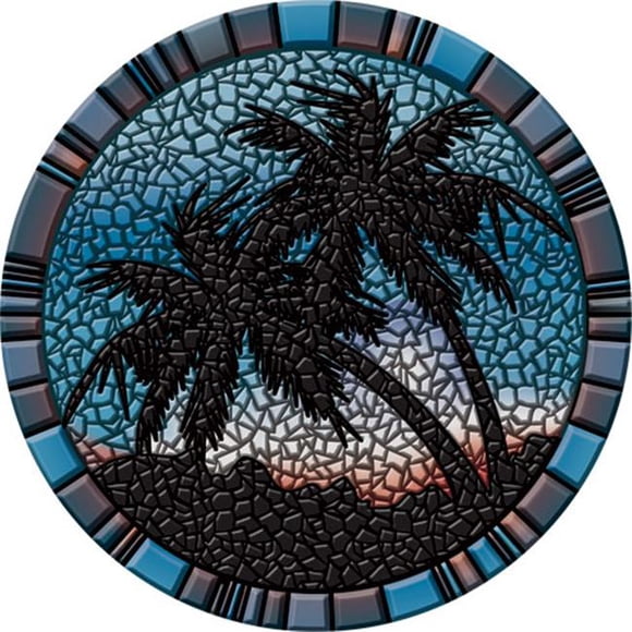 Palm Trees Poolsaic -blue- 29 inches 67B00-00029