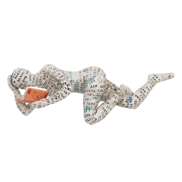 Innovative Reading Woman Ornament, Exquisite Workmanship Hand Painted Reading Woman Figurine For Living Room C