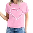 thumbnail image 2 of Pisexur Valentines Day T-shirt Top T-shirt à Manches Courtes Imprimé Amour de la Saint-Valentin pour Femmes Haut à Manches Courtes Col Rond Haut/chemise, 2 of 5