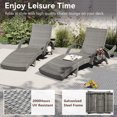 thumbnail image 4 of MODERNLUXE 80" Wicker Outdoor Chaise Lounge Chair Set of 2, Patio Rattan Reclining Chair with 4-Position Adjustable Back & Pull-out Side Table,Pool Lounge Chairs for Garden Beach Patio Poolside & Deck, 4 of 10