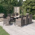 thumbnail image 1 of vidaXL 9 Piece Garden Dining Set with Cushions Grey, 1 of 5