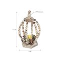 thumbnail image 3 of Led Wood Beaded Pumpkin Open Lantern, 3 of 3