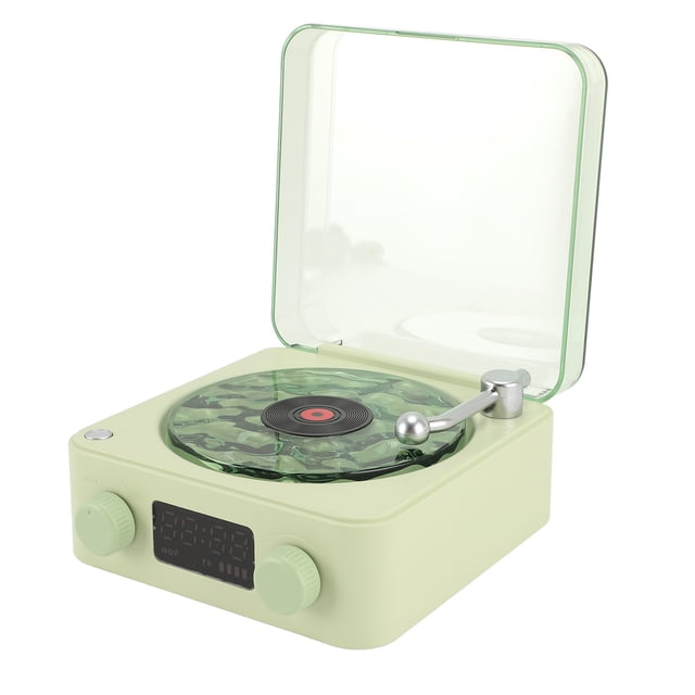 Retro Waves Player, Compact Adjustable Light Creative Speaker, for Kitchen Desk Bedroom Office PartyWhite and Green
