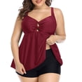 thumbnail image 1 of Mefallenssiah Women'S Swimsuits Plus Size Women Swimsuit High Waist Solid Conservative Split Swimwear, 1 of 1