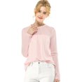 thumbnail image 1 of INSPIRE CHIC Haut à Manches Longues en Mousseline à Col Rond en Dentelle Florale pour Femme, 1 of 6