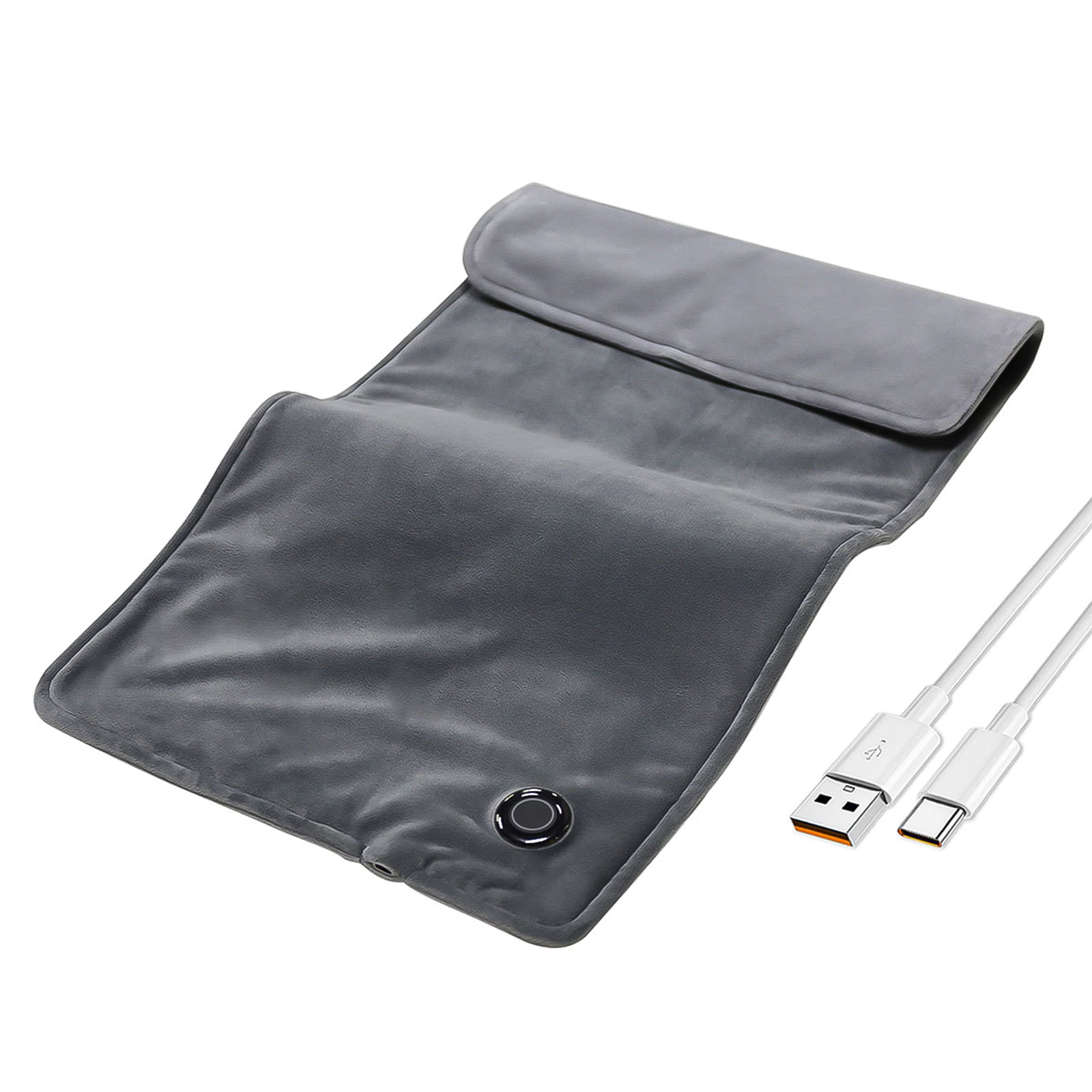 yeacher Graphene Heating Pad 30x60cm, 3-Temperature Settings, 10W USB-Powered Electric Blanket, 2H Auto Shutoff, Machine Washable, Grey, for Home & Office Use, Far Infrared Therapy, Warm Hands &