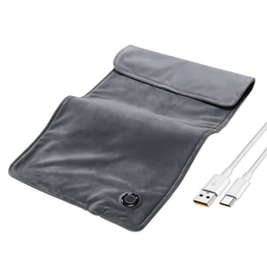 yeacher Graphene Heating Pad 30x60cm, 3-Temperature Settings, 10W USB-Powered Electric Blanket, 2H Auto Shutoff, Machine Washable, Grey, for Home & Office Use, Far Infrared Therapy, Warm Hands &