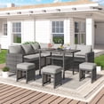 thumbnail image 2 of AECOJOY 7 Pieces Patio Furniture Set PE Rattan Outdoor Dining Set Sectional Sofa Couch with Table Patio Conversation Set in Grey, 2 of 6
