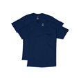thumbnail image 1 of Hanes Mens Short Sleeve Pocket Tee Value 2-Pack, L, Navy, 1 of 1