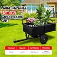 thumbnail image 2 of OUYAWEI 750Lbs Heavy-Duty Steel Dump Garden Trailer Multi-Purpose Utility Hauler Removable Sides Tilt Design Black, 2 of 8