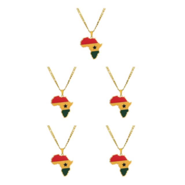 Maytalsory Collier Léger et Confortable avec Pendentif Africa Map Ghana 5Set