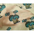 thumbnail image 4 of oneOone Silk Tabby Fabric Bird & Mushroom Block Print Sewing Fabric BTY 42 Inch Wide, 4 of 4