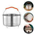 thumbnail image 3 of KAKOWELY Kitchen Steamer Rack Stainless Steel Steamer Basket Rice Cooker Steam Rack Food Steaming Holder,8.5"X8.5"X4.65", 3 of 4