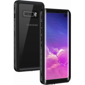 MYKOMI Samsung Galaxy S10 Waterproof Phone Case, IP68 Dustproof Case with Built-in Screen Protector, Rugged Full Body Shockproof Protective Cover for Galaxy S10 6.1 inch (Black/Clear)