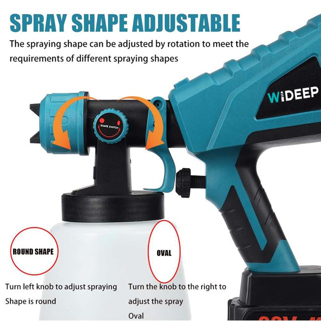 PlusSpray - Pistolet à Peinture Automatique Portable Haute Pression (Sans Fil) (Bleu Verdâtre)