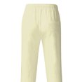 thumbnail image 1 of MAWCLOS Mens Trousers Drawstring Pants Solid Color Bottoms Fitted Home Elastic Waist Loungewear Apricot M, 1 of 3