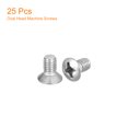 thumbnail image 3 of Unique Bargains Vis de Machine à Tête Ovale M6x10mm, Lot de 25, Vis à Tête Fraisée Légèrement Relevée en Acier Inoxydable 304, 3 of 5