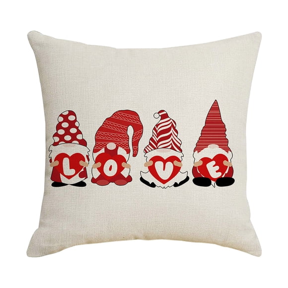EGNMCR Organisateurs et Rangement de Placard, Malles de Rangement et Sac Saint-Valentin Camion Gnome Amour Câlin Housse de Coussin de Sofa Carrée Gaine de Coussin