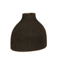 thumbnail image 1 of Honeycomb Ceramic Vase with Beaded Details, Gold and Black, 1 of 1