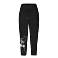 thumbnail image 4 of Économies des Fêtes! Pantalon de Randonnée Georges Joggers Femme Mode Cordon Poches Taille Élastique Capris à Imprimé, 4 of 5