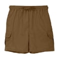 thumbnail image 1 of MIASHUI Boys Cargo Shorts Summer Drawstring Stretch Waist Sports Pants with Pocket,Coffee,13-14 Years, 1 of 6