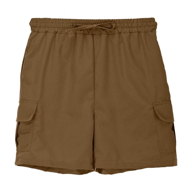 MIASHUI Boys Cargo Shorts Summer Drawstring Stretch Waist Sports Pants with Pocket,Coffee,13-14 Years