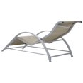 thumbnail image 4 of vidaXL Chaise Longue Textilène et Aluminium Crème, 4 of 5