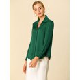 thumbnail image 4 of INSPIRE CHIC Blouse Élégante pour Femme, Unie, Col en V, Satin Lisse, Manches Longues, 4 of 4